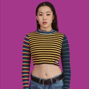 UNIF ‘DIGIT’ Ribbed Crop Sweater XS. NEVER WORN!
